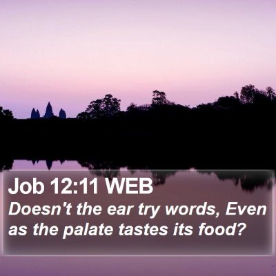 Job 12:11 WEB Bible Verse Image