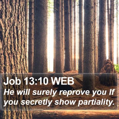 Job 13:10 WEB Bible Verse Image