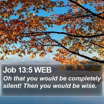 Job 13:5 WEB Bible Verse Image