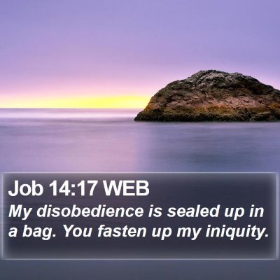 Job 14:17 WEB Bible Verse Image