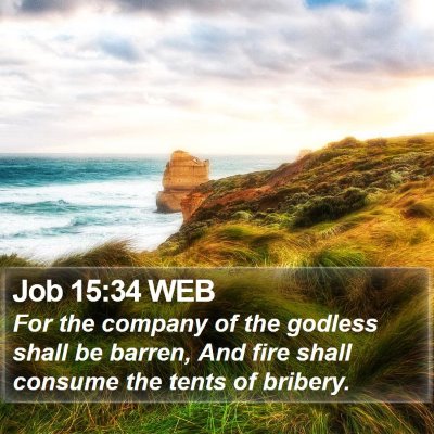 Job 15:34 WEB Bible Verse Image
