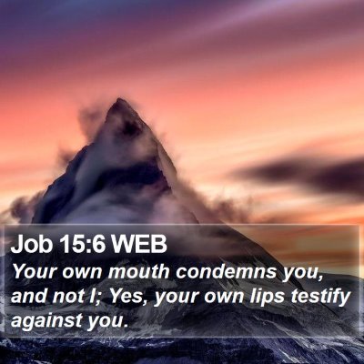 Job 15:6 WEB Bible Verse Image