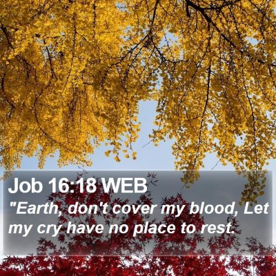 Job 16:18 WEB Bible Verse Image