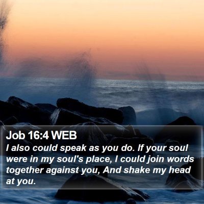 Job 16:4 WEB Bible Verse Image
