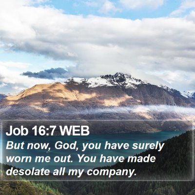 Job 16:7 WEB Bible Verse Image