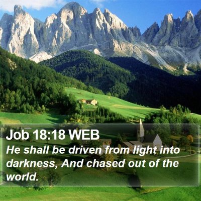 Job 18:18 WEB Bible Verse Image