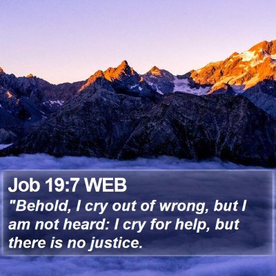 Job 19:7 WEB Bible Verse Image