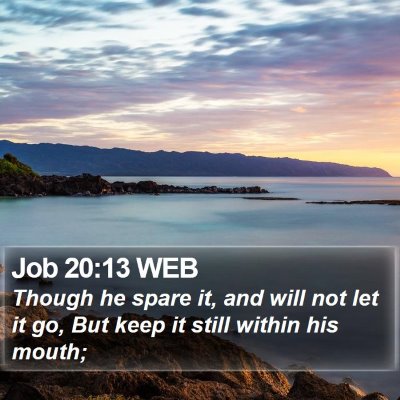 Job 20:13 WEB Bible Verse Image