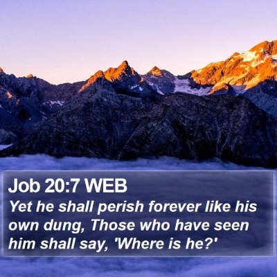 Job 20:7 WEB Bible Verse Image