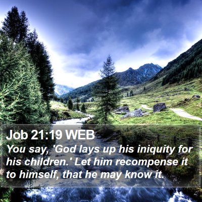 Job 21:19 WEB Bible Verse Image