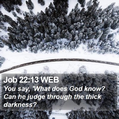 Job 22:13 WEB Bible Verse Image