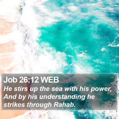 Job 26:12 WEB Bible Verse Image