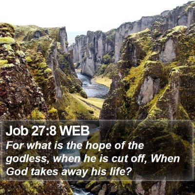 Job 27:8 WEB Bible Verse Image