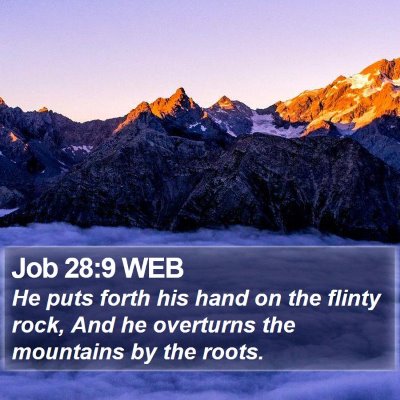 Job 28:9 WEB Bible Verse Image