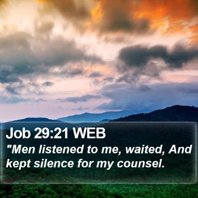 Job 29:21 WEB Bible Verse Image