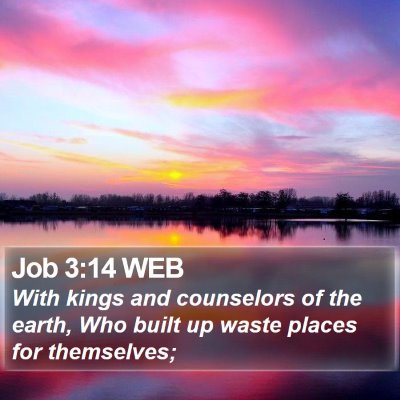 Job 3:14 WEB Bible Verse Image