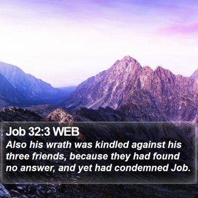 Job 32:3 WEB Bible Verse Image