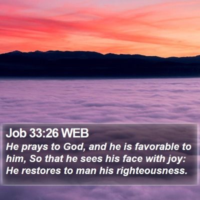 Job 33:26 WEB Bible Verse Image
