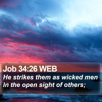 Job 34:26 WEB Bible Verse Image