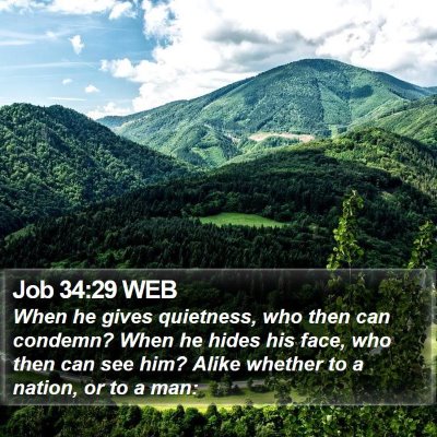 Job 34:29 WEB Bible Verse Image