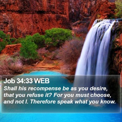 Job 34:33 WEB Bible Verse Image