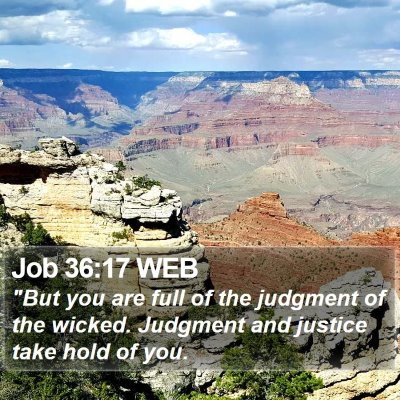 Job 36:17 WEB Bible Verse Image