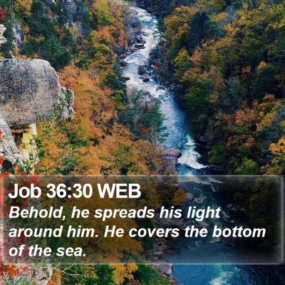 Job 36:30 WEB Bible Verse Image