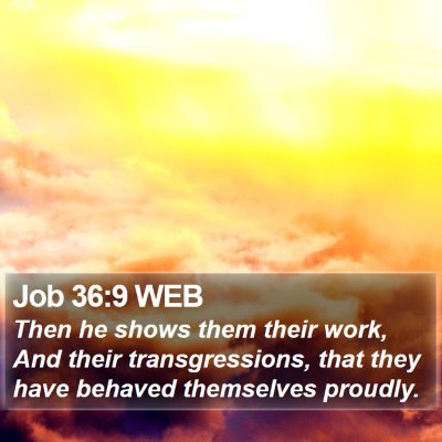 Job 36:9 WEB Bible Verse Image