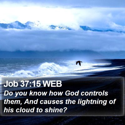 Job 37:15 WEB Bible Verse Image