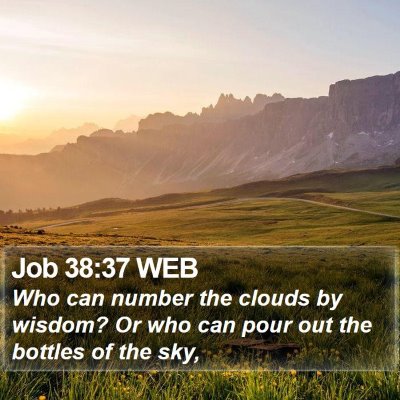 Job 38:37 WEB Bible Verse Image