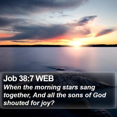 Job 38:7 WEB Bible Verse Image