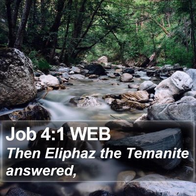 Job 4:1 WEB Bible Verse Image