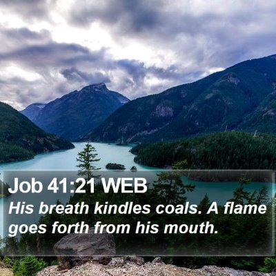 Job 41:21 WEB Bible Verse Image