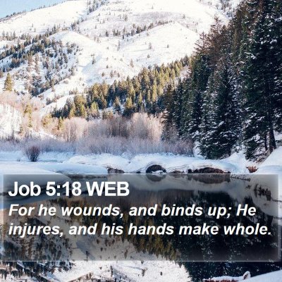 Job 5:18 WEB Bible Verse Image