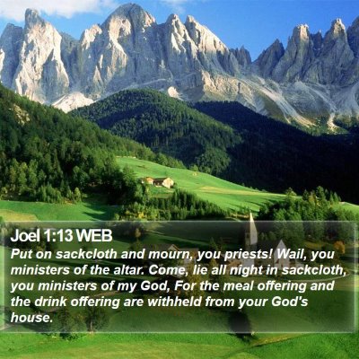 Joel 1:13 WEB Bible Verse Image