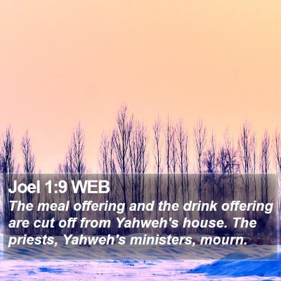 Joel 1:9 WEB Bible Verse Image