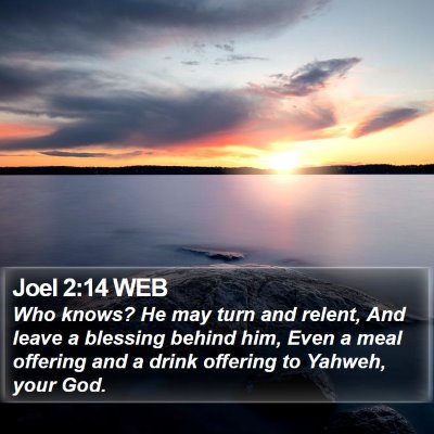 Joel 2:14 WEB Bible Verse Image