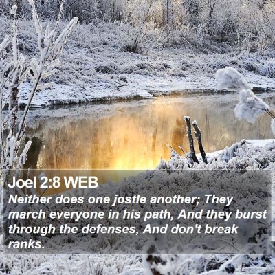 Joel 2:8 WEB Bible Verse Image