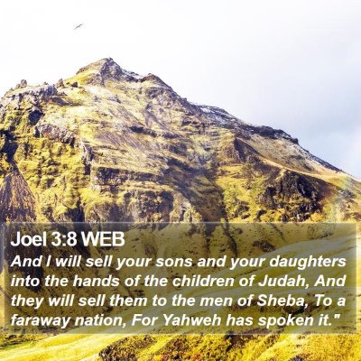 Joel 3:8 WEB Bible Verse Image