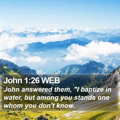 John 1:26 WEB Bible Verse Image