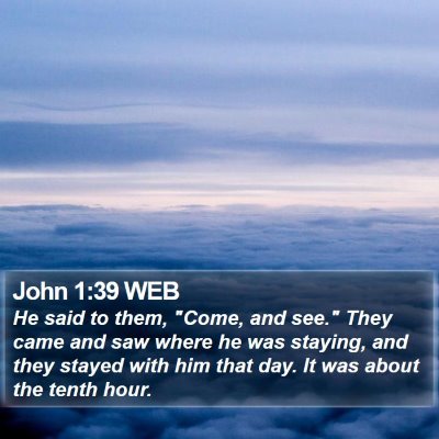 John 1:39 WEB Bible Verse Image