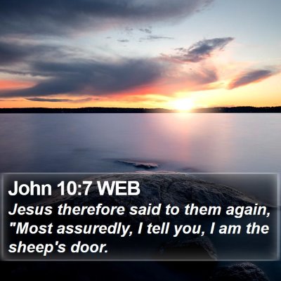 John 10:7 WEB Bible Verse Image