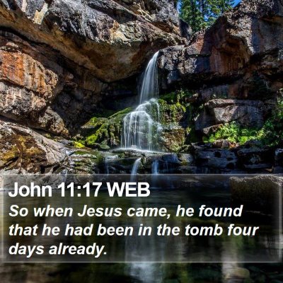 John 11:17 WEB Bible Verse Image