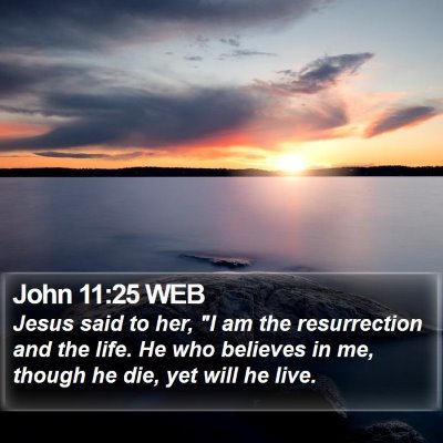 John 11:25 WEB Bible Verse Image