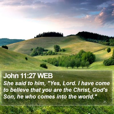 John 11:27 WEB Bible Verse Image