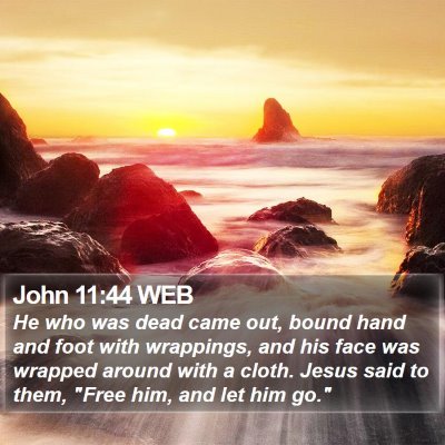 John 11:44 WEB Bible Verse Image