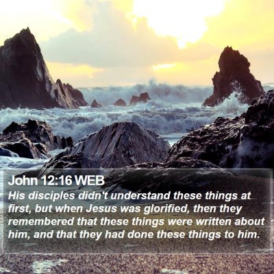 John 12:16 WEB Bible Verse Image