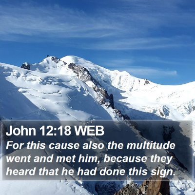 John 12:18 WEB Bible Verse Image