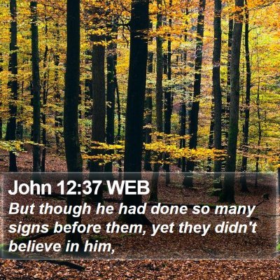 John 12:37 WEB Bible Verse Image