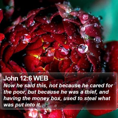 John 12:6 WEB Bible Verse Image
